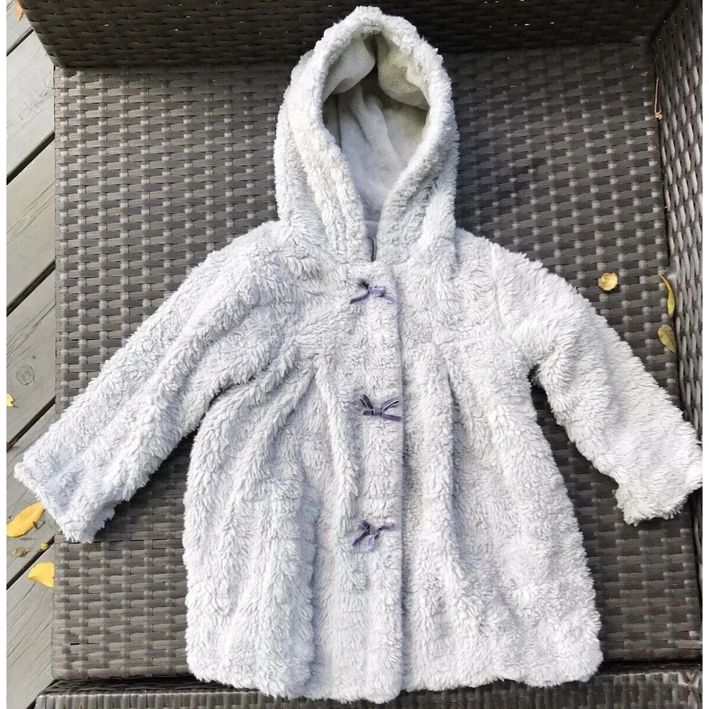 Amarican Widgeon Grey Coat Jacket Faux Fur Girls Sz 4 T